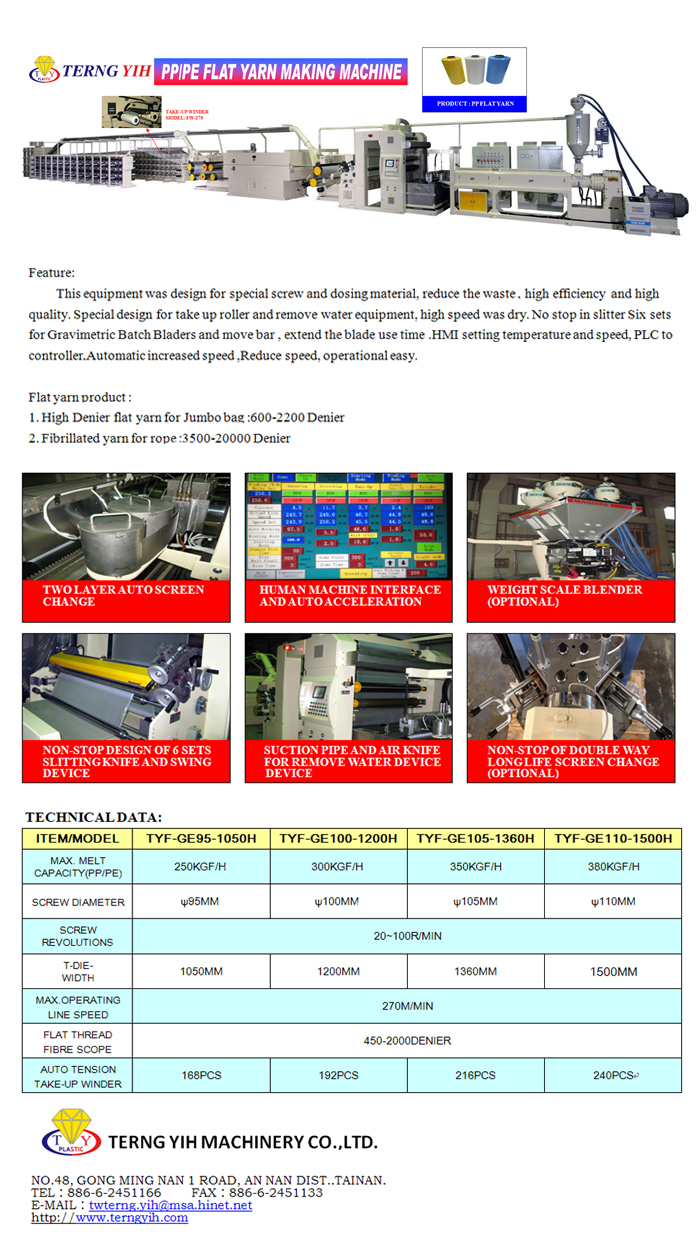 01. PP/PE Extrusion Tape Line Making Machine TYF-GE(270m)